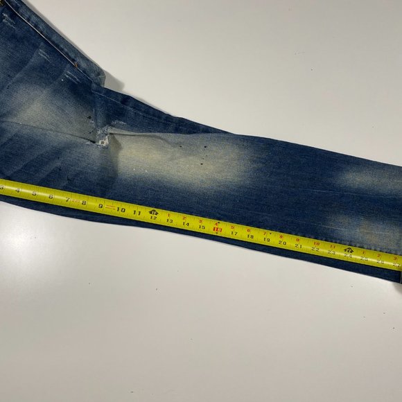 Ed Hardy Embossed Skull Distressed Dagger slim fit jeans mens size 34x28 - Picture 11 of 11
